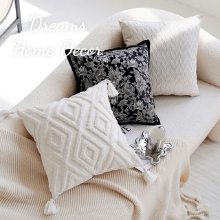   Hàng Cao Cấp   Vỏ Bao Gối Sofa Gối Vuông Tựa Lưng Phòng Khách Kiểu Pháp Hoa Retro Hiện Đại Sang Trọng Đệm Đầu Giường 