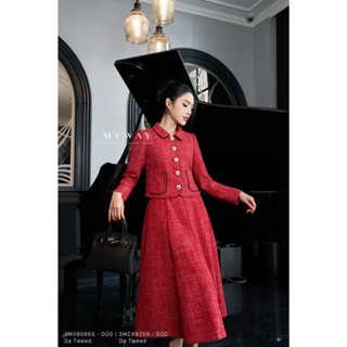  Sét Áo Vest Chân Váy Nữ MY WAY Dạ Tweed Cổ Sen Hai Túi Sang Trọng 3MVB0955 - 3MCXB259 - DO0 