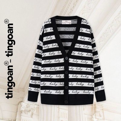 TINGOAN® - Áo khoác cardigan len xù đen BABY BABY CARDIGAN/BL