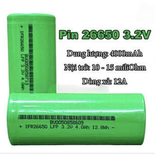 Pin 26650 dung lượng cao 4000mah xả 3C mới 100%