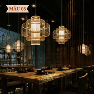  Mẫu 08 - Đèn lồng mây tre đan trang trí nhà cửa Đèn thả trần decor nhà hàng khách sạn hotel coffe sân vườn 