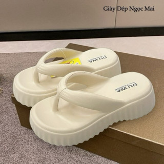 Dép kẹp, xỏ ngón đúc liền nữ, đế răng cưa cao 5 phân DUWA, siêu nhẹ, siêu êm chống trơn trượt ( size 35 - 38 )