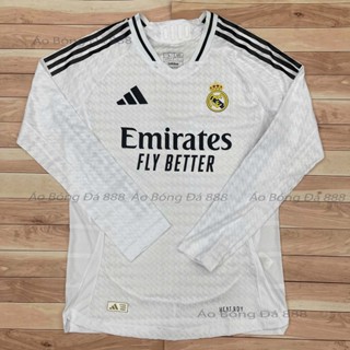 [Chỉ Có Áo] Áo Bóng Đá Player CLB Real Madrid Sân Nhà 24/25, Mẫu Dài Tay - Hàng Nhập Khẩu Thailand