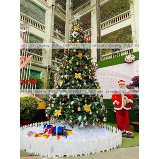 M2 - Cây thông Noel 3 Loại Lá 1.2M - 2.4m tán dày rộng, tặng kèm sao đỉnh kim tuyến và dây kim tuyến