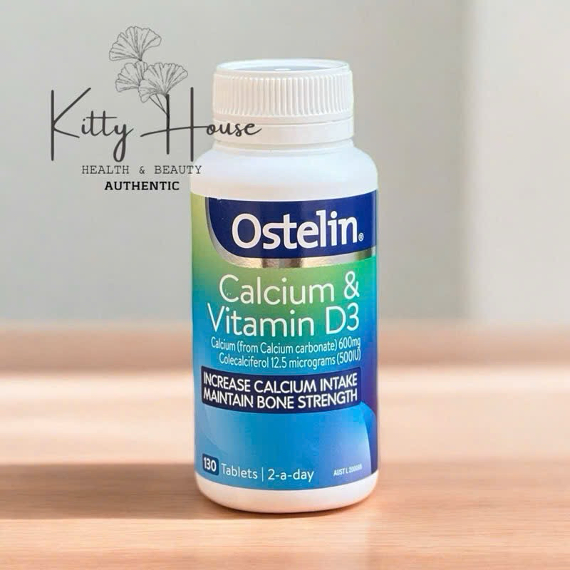 Viên uống bổ sung canxi Ostelin Calcium & Vitamin D3 lọ 130V chính hãng