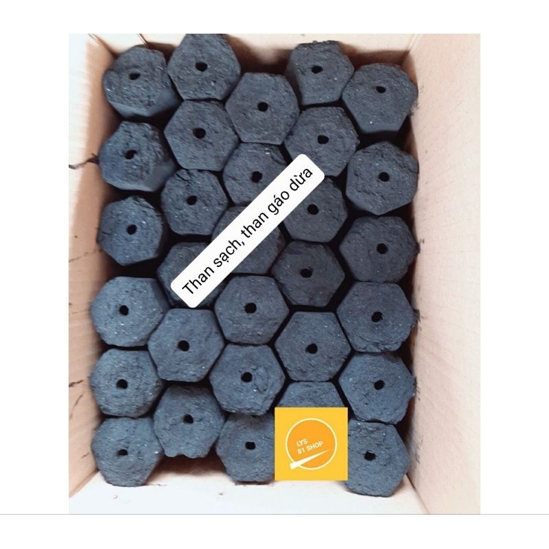 10kg - Than sạch, than gáo dừa không bắn t.ia l.ửa