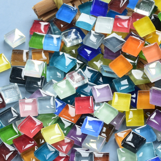 Túi 100v chip thủy tinh mosaic 10x10 làm đồ trang trí handmade. DIY, đế lót ly, tranh mosaic trang t
