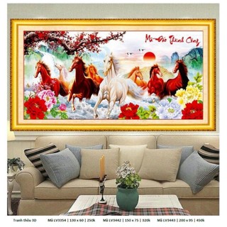 (XẢ KHO) Tranh thêu kín mã đáo thành công