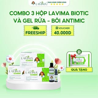  QUÀ TẶNG KHĂN ƯỚT  Combo 3 hộp Viên Uống LAVIMA và Bộ Gel Phụ Khoa Tặng Khăn ướt vệ sinh Lavima 