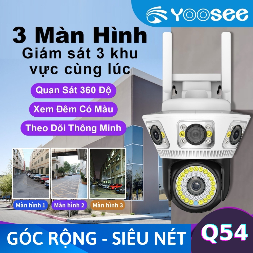 Camera IP YooSee thông minh 3 mắt siêu nét - Xem đêm có màu - xoay 360 12.0mpx Q54