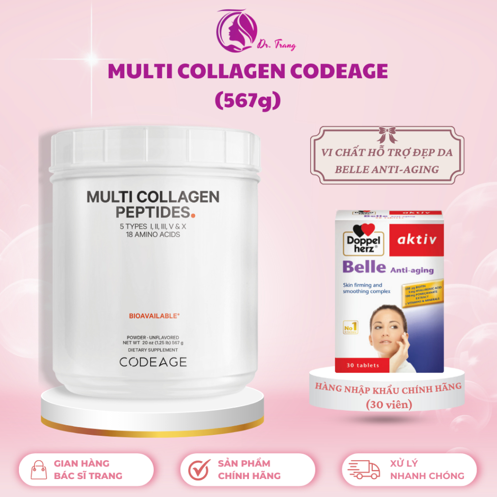 [DR TRANG] - COLLAGEN CAM - Bột collagen tổng hợp Multi Collagen Peptides - Tặng 1 Vi chất nội địa Đ
