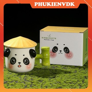 Cốc Nước Gấu Trúc Biểu Cảm Ngộ Nghĩnh Độc Đáo Có Nắp Ly Cốc Sứ Cà Phê Lưu Niệm