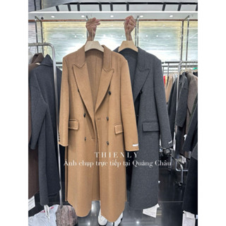 ( Ảnh thật ) 2228 áo dạ ép lông cừu 6 cúc nắp túi ngang kèm đai