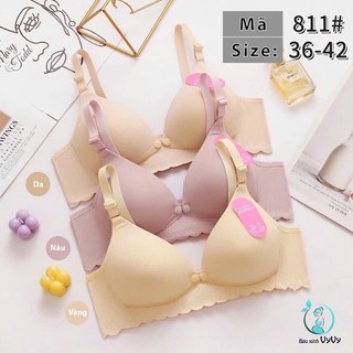  Áo lót bầu và sau sinh cho con bú chất Lụa Tăm mềm mịn không gọng nân ngực thoáng mát 811 áo lót bầu 