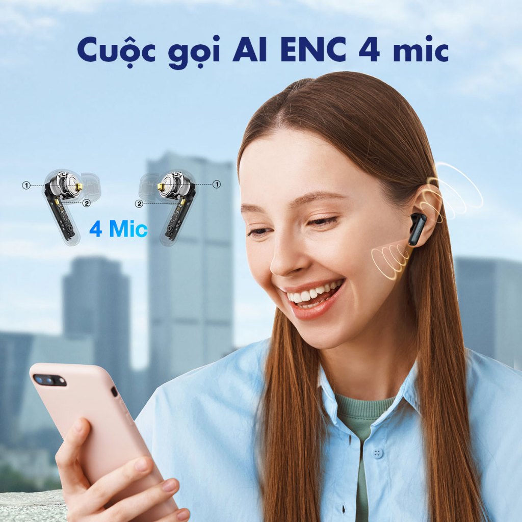 Tai Nghe Bluetooth Earfun Air Life True Wireless Bluetooth 5.4 Pin 35H Mic Đàm Thoại Rõ Nét | BigBuy360 - bigbuy360.vn