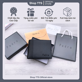 Ví/Bóp Da Nam Pedro Trơn Full Hộp Kèm Túi Xách Giấy Hãng
