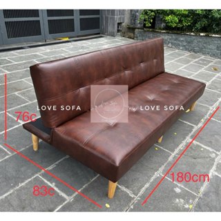 Ghế Sofa Bed - ghế giường thông minh dài 1m8, nệm không có lò xo cứng cáp, có 6 chân gỗ bền đẹp màu nâu socola cực sang