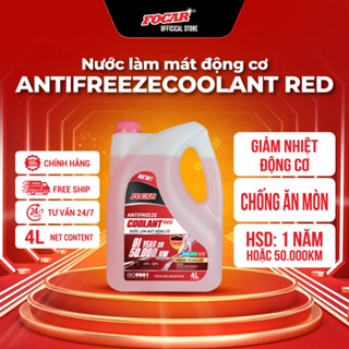 Nước làm mát động cơ ô tô Focar Antifreeze Red 4L, giảm nhiệt nhanh, chống ăn mòn, nguyên liệu Đức