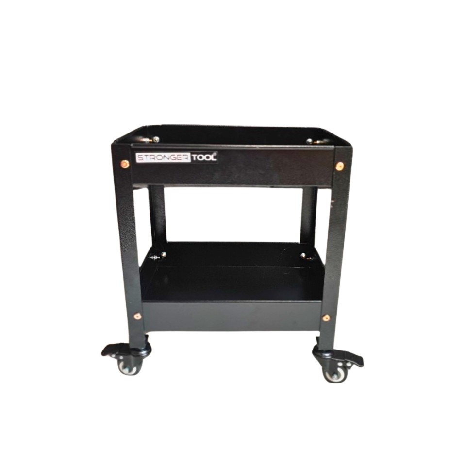 Xe đẩy dụng cụ mini 2 tầng giá rẻ - thép sơn tĩnh điện - bánh xe có khóa Stronger Tool