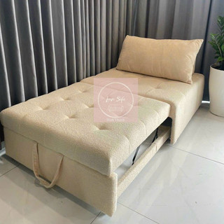 Sofa Ghế Giường Kéo Thông Minh Phong Cách Hiện Đại - Sofa Thông Minh Đa Năng Màu Be Vải Len Cừu Êm Ái Xinh Xinh Giá Kho