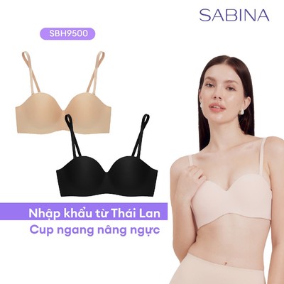 [SALE XẢ HÀNG] Áo Lót Cúp Ngang Mút Dày Vừa Không Gọng Màu Trơn Soft Doomm Body Bra By Sabina SBH9500