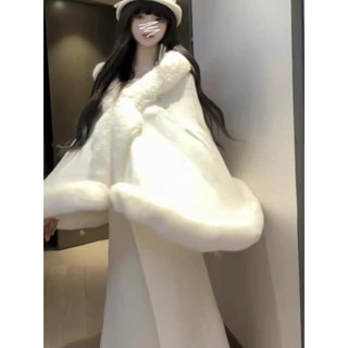   Sẵn Kem ảnh thật Áo Choàng Lông Màu Trắng Thời Trang Nữ mã 692 