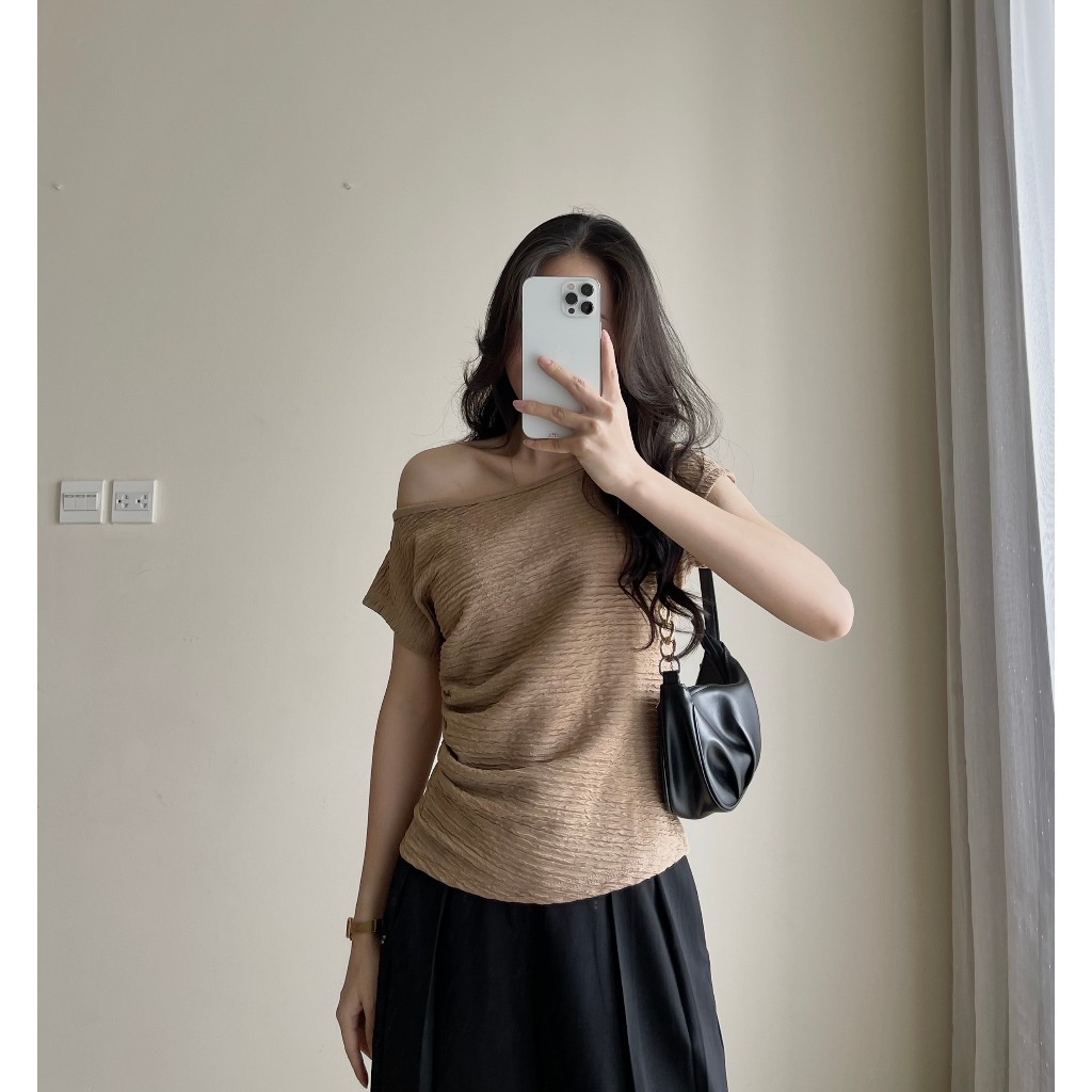 Áo Thun Lệch Vai Tay Hến, Áo Phông Kiểu Dáng Vừa Điệu Chất Vải Xốp Miho House | BigBuy360 - bigbuy360.vn