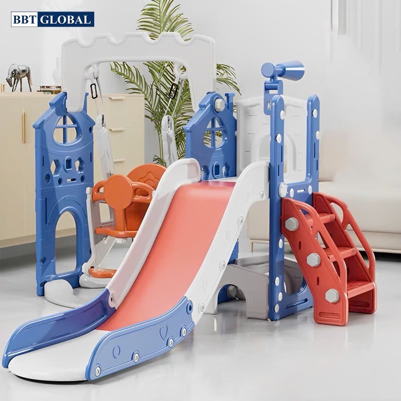 Cầu trượt xích đu BBT Global máng dài 2m cỡ lớn BSL411