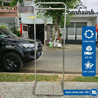 Kệ Inox Treo Quần Áo, Sào Inox Chân Khuyết Decor Shop Thời Trang, Phòng Gia Đình