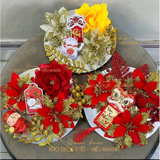   Tặng 1 keo dán  Set phụ kiện trang trí tháp nước  tháp bánh  giỏ quà tết 