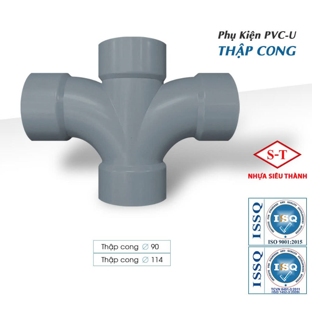 FIXED Tứ thông phi 114 (chữ thập cong phi 114) PVC