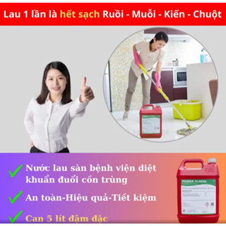 Nước lau sàn bệnh viện khử mùi đuổi côn trùng power floraL-5l