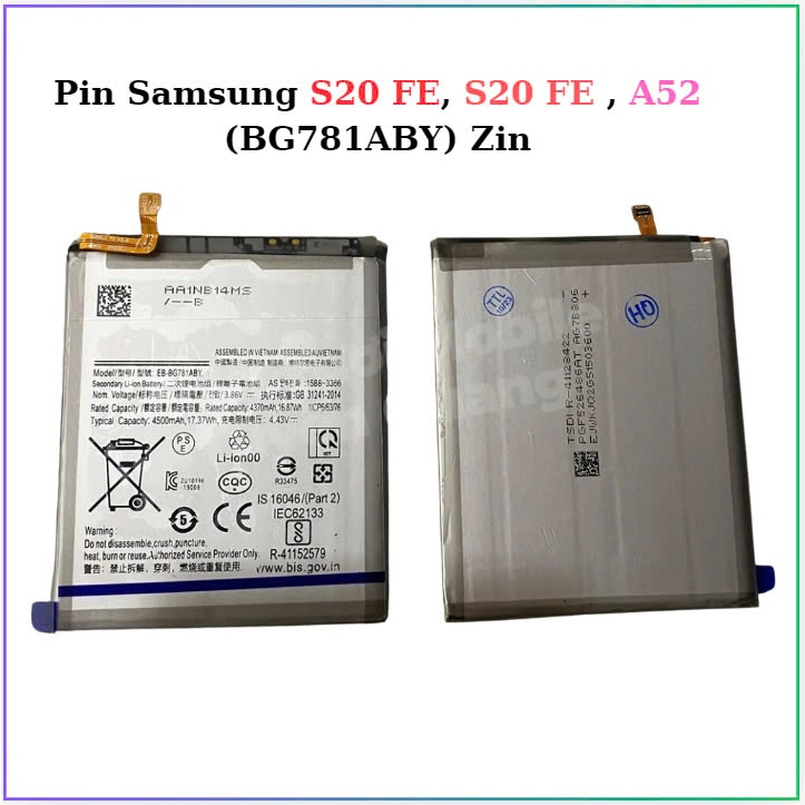 Pin Samsung S20 FE, S20 FE , A52 (BG781ABY) Zin