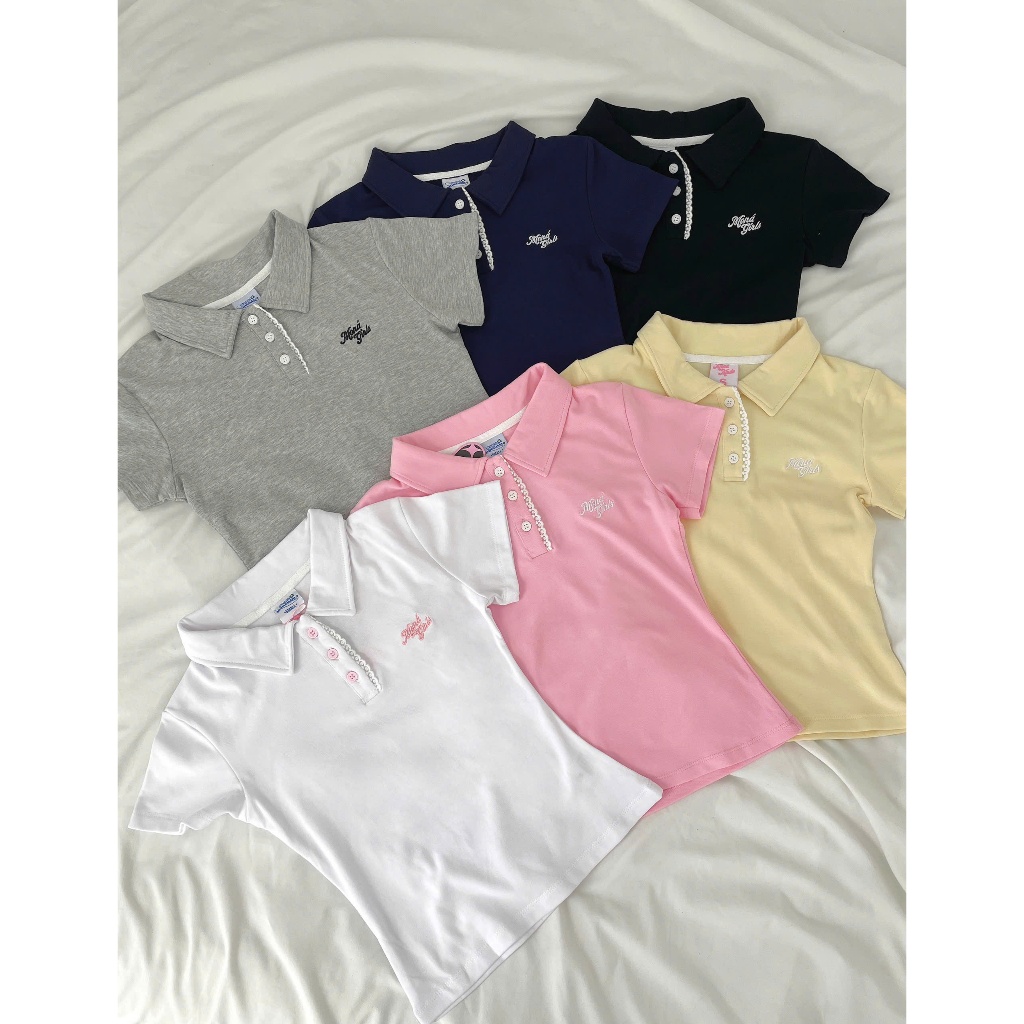 Áo polo nữ MONÁ ôm dáng tay ngắn hoạ tiết thêu logo Moná Girls - NELLY VER TAY NGẮN | BigBuy360 - bigbuy360.vn