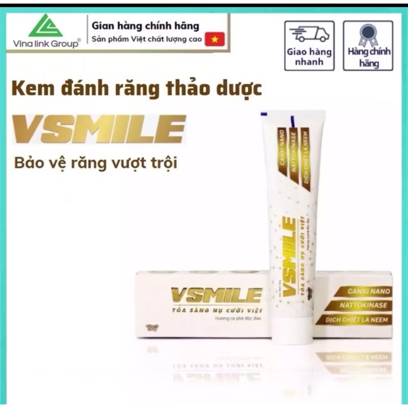 Vsmile kem đánh răng thảo dược   [ Hàng chính hãng Vinalink Group ]