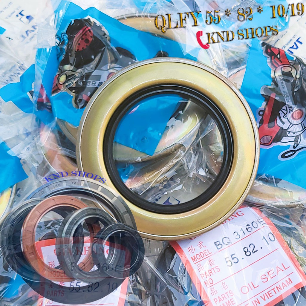 [01cái] Phốt máy cày xới đất QLFY 55x82x10/19, phụ tùng phớt giàn xới, máy cắt liên hợp Kubota Yanma