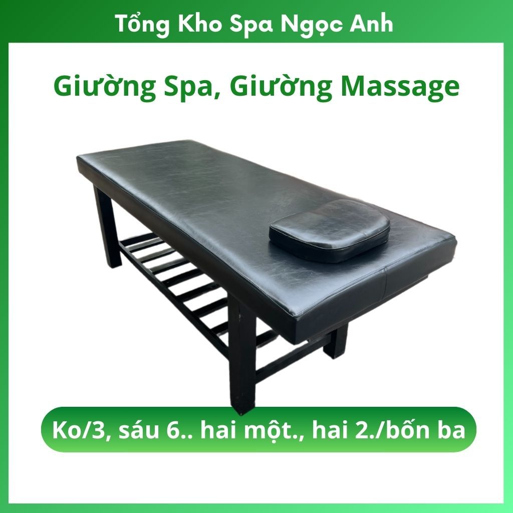 Giường Massage Body Khung Gỗ Thịt Cao Cấp Giường Spa 2in1 Đệm Da Đen Chuyên Dùng Cho Spa, Thẩm Mỹ