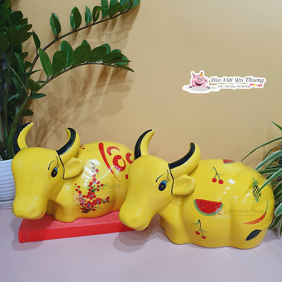 Ống heo trâu đất tiết kiệm gốm sứ trâu sừng đựng tiền