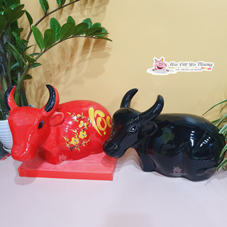 Ống heo trâu đất tiết kiệm gốm sứ trâu sừng đựng tiền