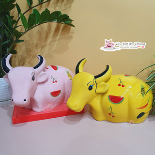 Ống heo trâu đất tiết kiệm gốm sứ trâu sừng đựng tiền