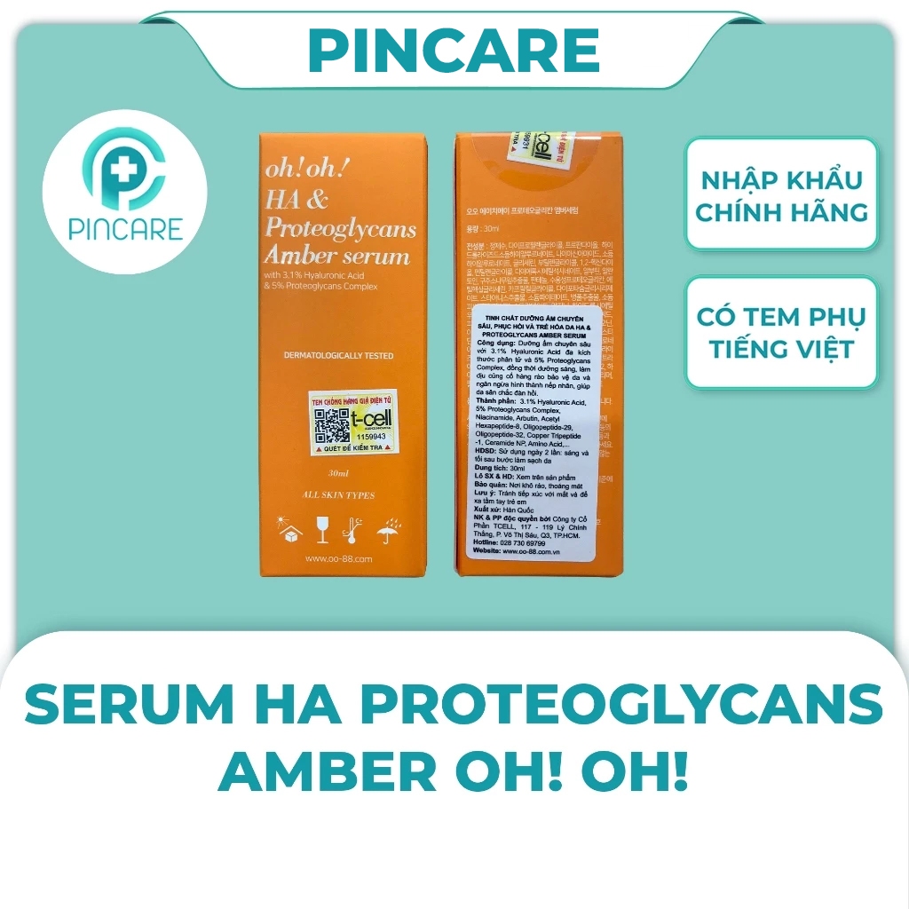 Serum Cấp Ẩm Oh Oh HA & Proteoglycans Amber ẩm căng bóng da chuyên sâu - PINCARE Health & Beauty