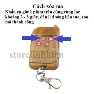 Remote cửa cuốn vân gỗ RF (học lệnh) 315 & 433Mhz