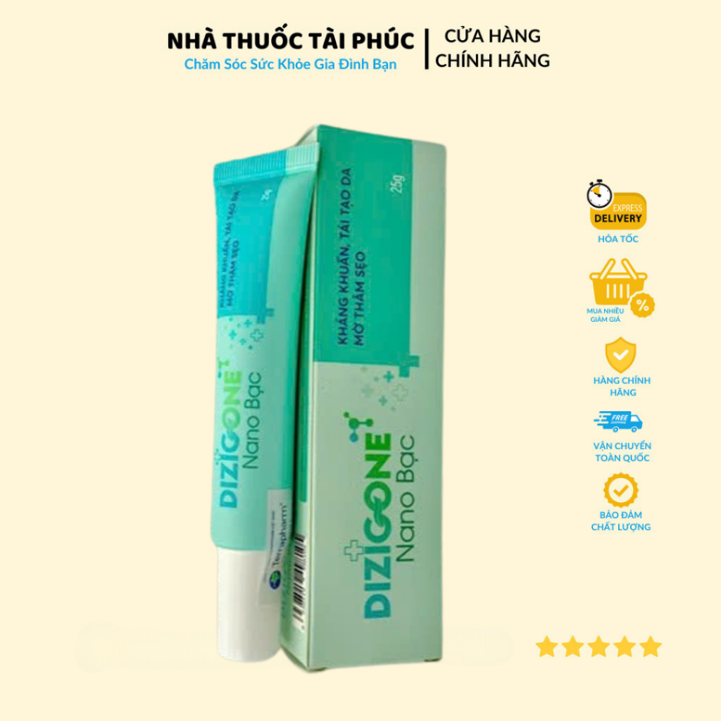 Kem Dizigone Nano Bạc Ngừa Sẹo Tuýp 25g Thành Phần Tự Nhiên