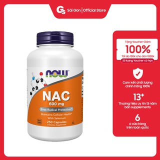 Viên uống thải độc và bảo vệ gan Now NAC 600mg nhập khẩu Mỹ - Gymstore