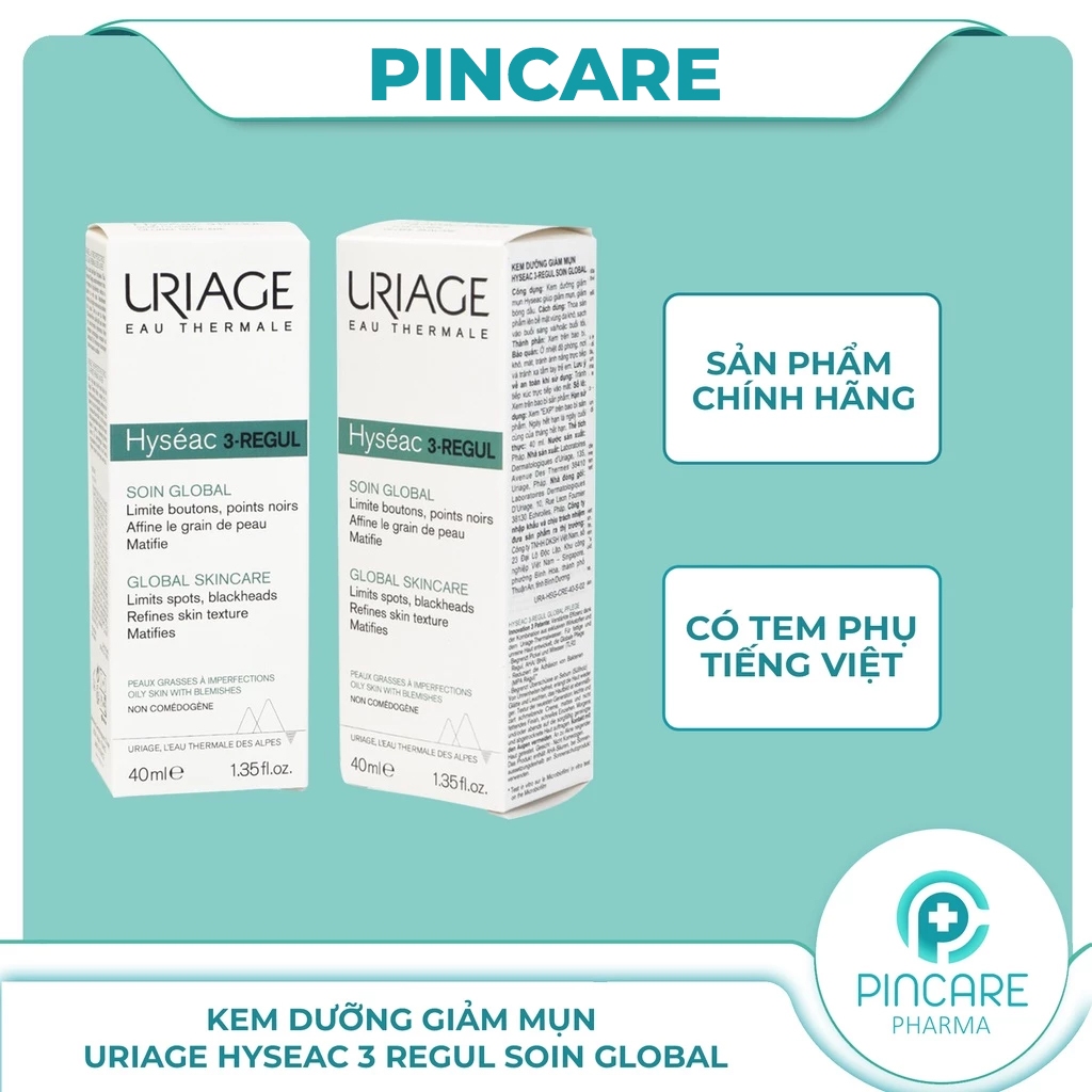 Kem dưỡng giảm mụn Uriage Hyseac 3 Regul Soin Global 40ml - Hàng chính hãng - PINCARE Health & Beauty
