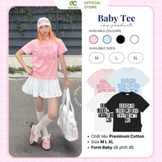 Áo Thun ECOCHIC LOVE ME BABY TEE Local Brand Chính Hãng Form Ôm Tay Lỡ Nữ Fit Body Cổ Tròn Y2k 100% Cotton B024