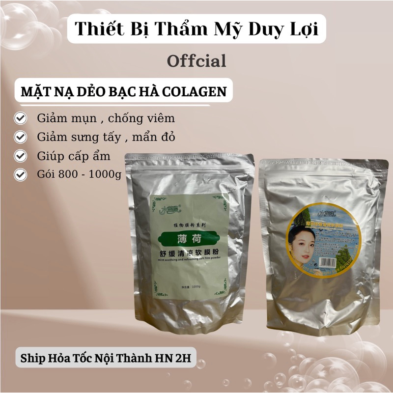 Mặt nạ bạc hà dẻo colagen | bột mặt nạ bạc hà loại 1 gói 1000g