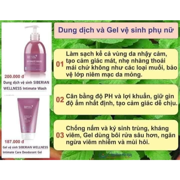 [ Xả kho date T10/24 - 411568 ] SIBERIAN WELLNESS Dung dịch vệ sinh Intimate Wash – 300ml