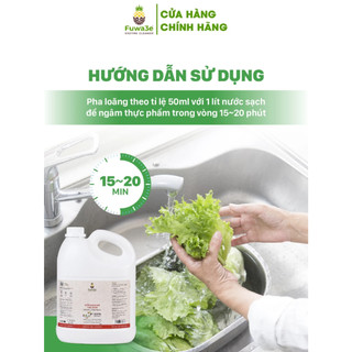 Nước Rửa Rau Quả Thiên Nhiên Fuwa3e CHÍNH HÃNG, Khử Mùi Thuốc Sâu, Chất Bẩn- fw04