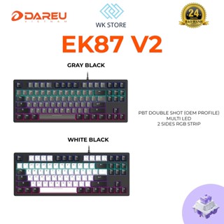 Bàn phím cơ DareU EK87 V2 | Gray x black / White x Black | Dream switch | Bảo hành 24 Tháng